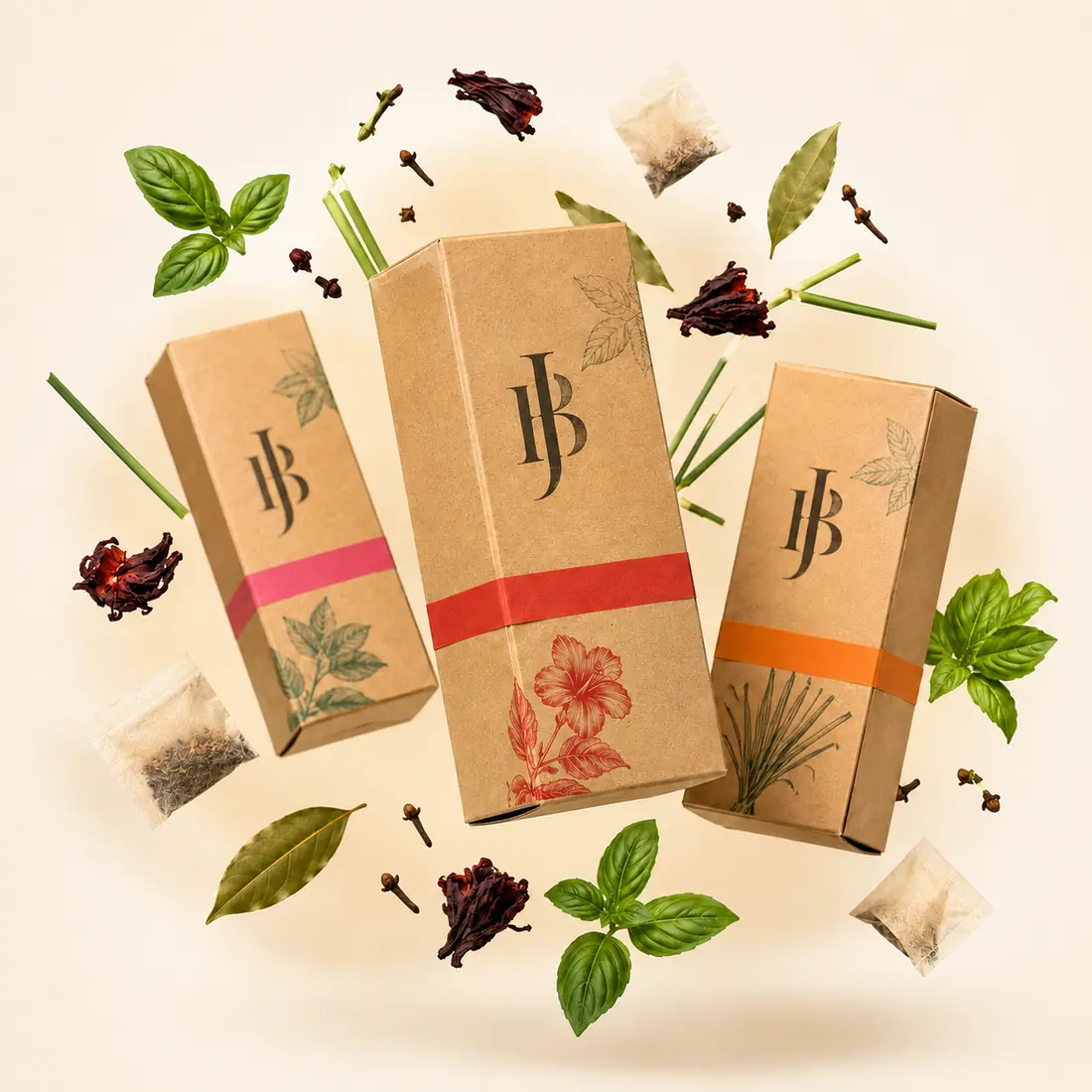 Infusions naturelles BenDjo — hibiscus, citronnelle, basilic